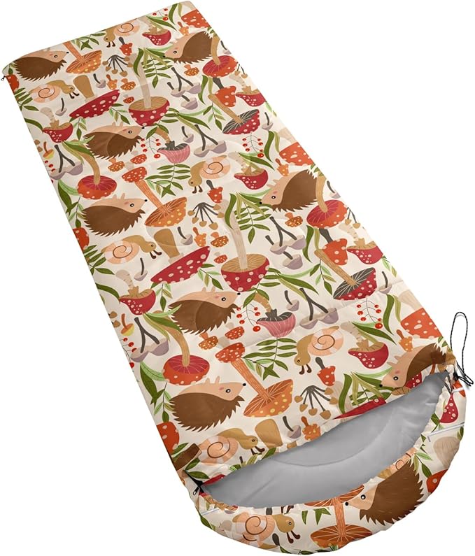 AILONEN Kids Floral Cat Camping Sleeping Bags,Lightweight & Waterproof,3 Season Warm & Cool Weather,Kawaii Kitten Sleeping Bags for Girls Adults,Travelling,Outdoors