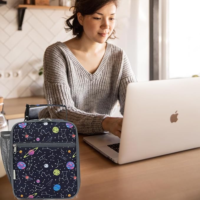 Lunch Box for Kids Boys Girls Men Women, Insulated Small Soft Cooler Lunch Bag Kit for School Work Picnic Travel - Reusable Portable lunchbox,Stars