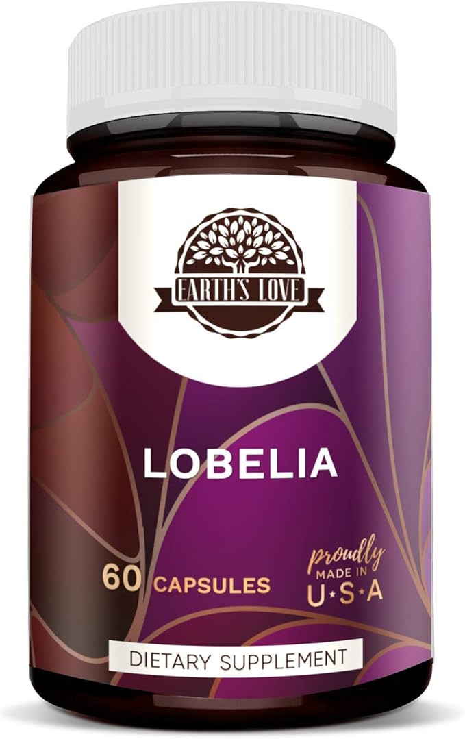 Earth's Love - Lobelia 60 Capsules, 500 mg, Responsibly farmed Lobelia (Lobelia spp.) Dried Herb (60 Capsules)