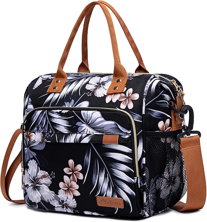 Hibiscus Lunch Box for Women Adult Insulated Lunch Bag Ladies Lunch Tote Bag for Work Loncheras para Mujer de Trabajo