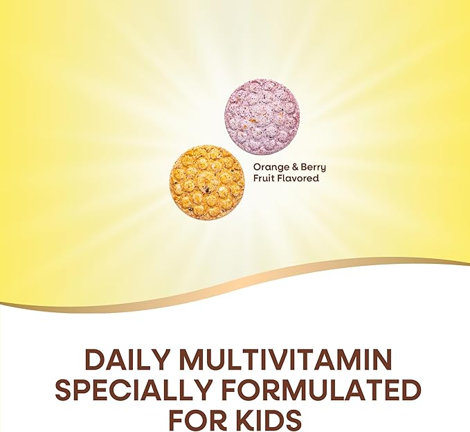 Nature's Way Alive! Children's Daily Chewable Multivitamin, Supports Bone, Eye, and Immune Health*, Orange & Berry Fruit Flavored, Gluten Free, 120 Chewable Tablets (Packaging May Vary)