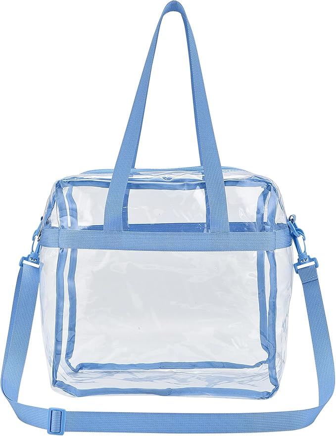 USPECLARE Clear Tote Stadium Approved, Security Travel & Gym Clear Bag for Work Sports Games Concerts