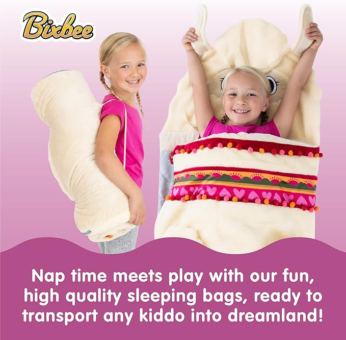 Bixbee Kids Sleeping Bag, Soft Sleepy Sack for Kids & Toddlers | Easy Roll Up Design for School, Daycare + Naptime, 60 x 22 Inches | Cozy Slumber Bag w Lining for Girls + Boys
