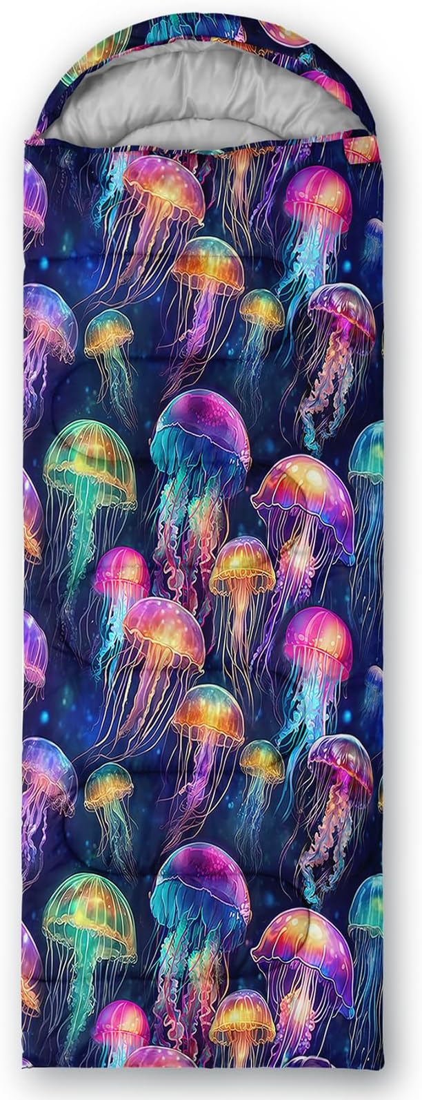 AILONEN Cartoon Fox Camping Sleeping Bag for Boys Girls Adults,Lightweight & Waterproof,3 Season Warm & Cold Weather,Portable,Kawaii Fox Printed Sleeping Bag,Traveling,Camping,Hiking