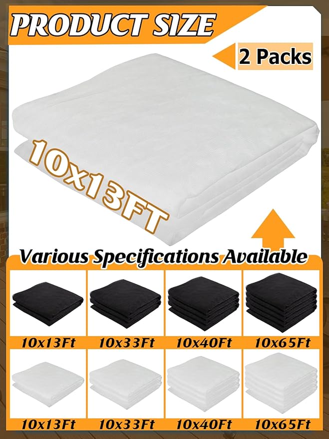 2 Pcs Mosquito Net for Patio - 10Ft x 13Ft for Each Garden Mesh Screen Barrier, Super Dense Patio Netting for Balcony Porch Umbrella Fruit Tree Gazebo Canopy RV Camping, White