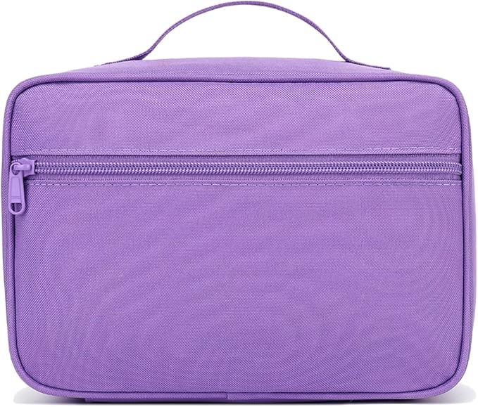 FlowFly Kids Lunch box Insulated Soft Bag Mini Cooler Back to School Thermal Meal Tote Kit for Girls, Boys,Glitter-Purple