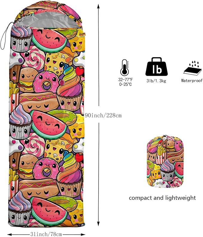 AILONEN Boys Sports Camping Sleeping Bags,Lightweight & Waterproof,3 Season Warm & Cool Weather,Black Player Basketball Sleeping Bags for Kids Adults,Travelling,Outdoors