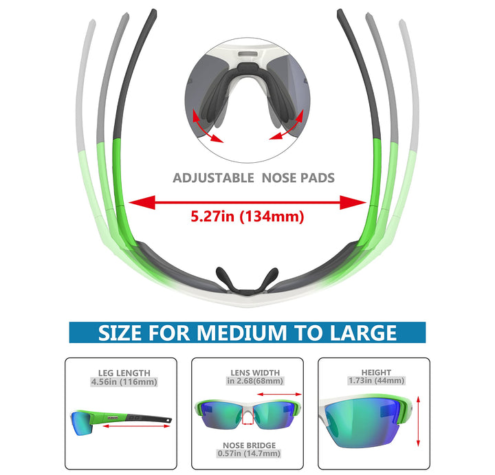 QOOL TIMES Living out your J13 Polarized green Fishing Sunglasses for men Women