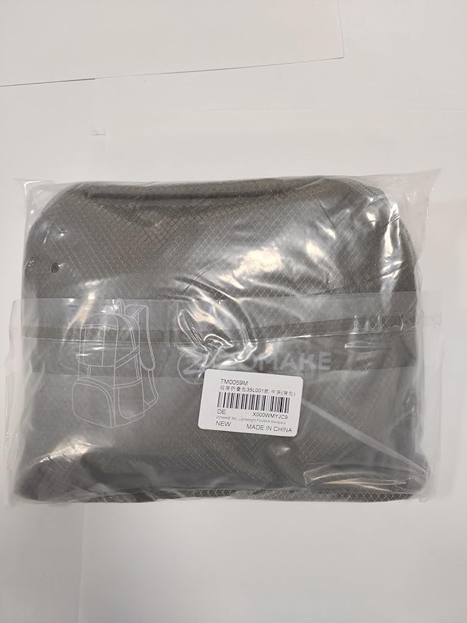 ZOMAKE Lightweight Packable Backpack 35L, Light Foldable Backpacks Water Resistant Collapsible Hiking Bag, Compact Folding Day Pack for Travel Camping(Dimgray)