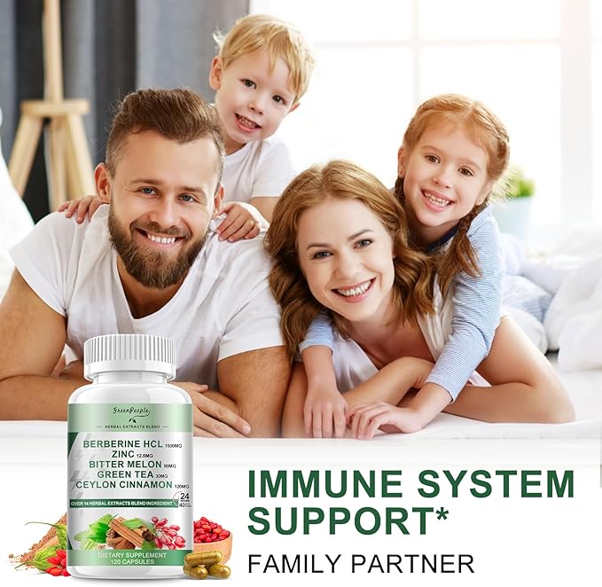 Berberine Supplement with Ceylon Cinnamon - 120 Count Berberine 1500mg Berberine HCL Capsules with Bitter Melon/Artichoke Extracts & Natural Herbs for Immune Support 2 Pack