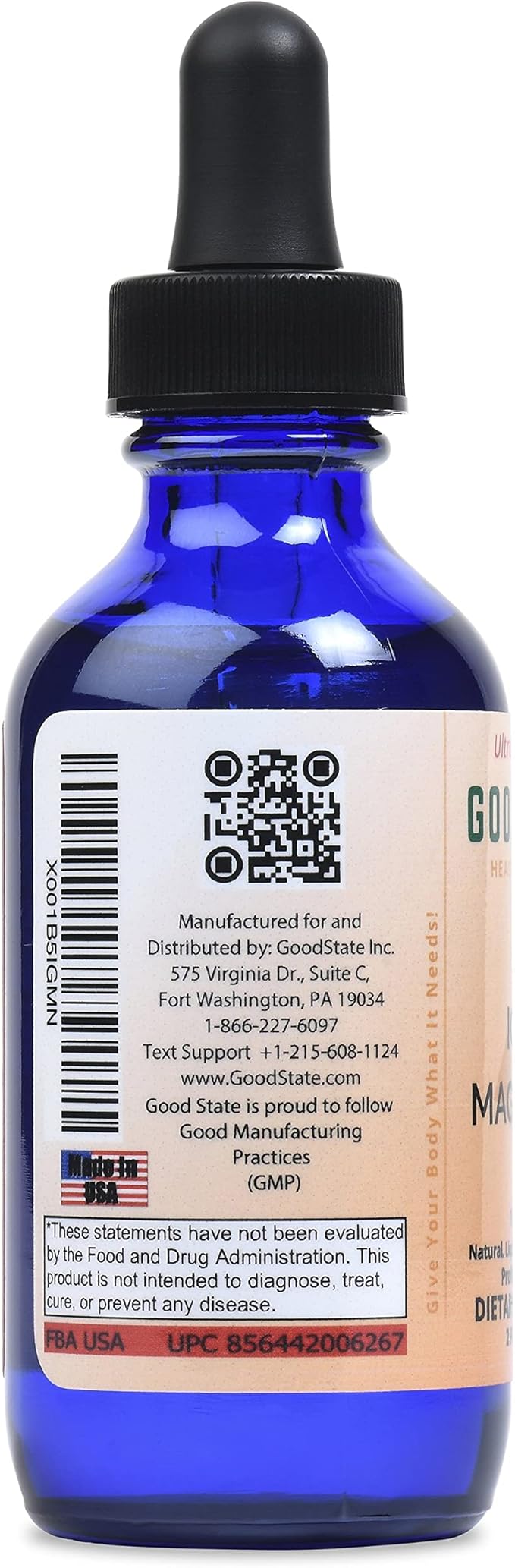 (Glass Bottle) Good State Liquid Ionic Magnesium Ultra Concentrate (10 Drops Equals 50 mg - 100 Servings per Bottle)