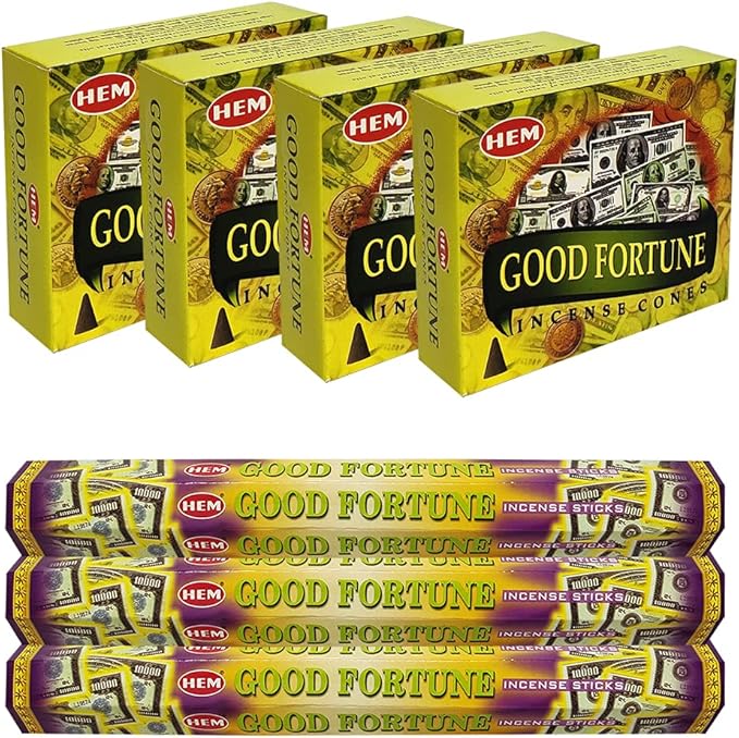 Good Fortune Incense sticks and cone incense holder variety pack bundle insence insense insienso