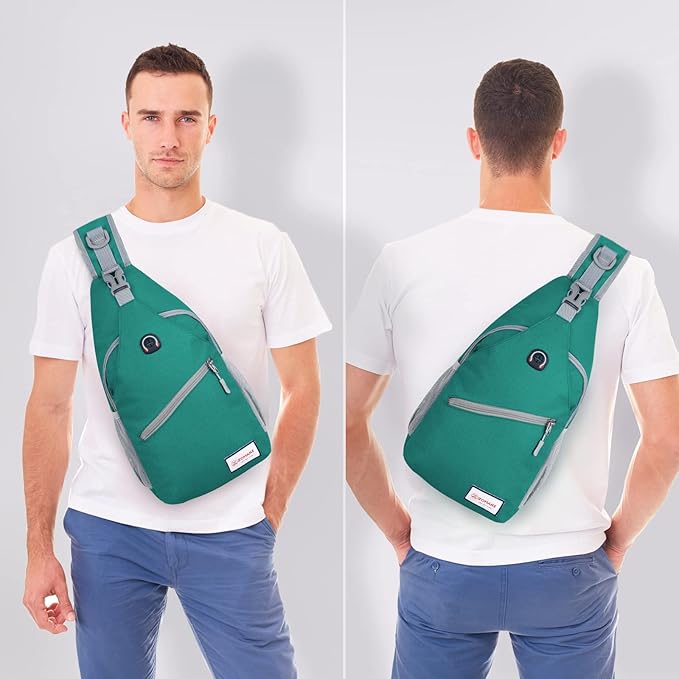 ZOMAKE Sling Bag for Women Men, Small Crossbody Sling Backpack, Mini Water Resistant Shoulder Daypack for Travel, Anti Thief Chest Bag for Hiking, Sports, Army Green(new)