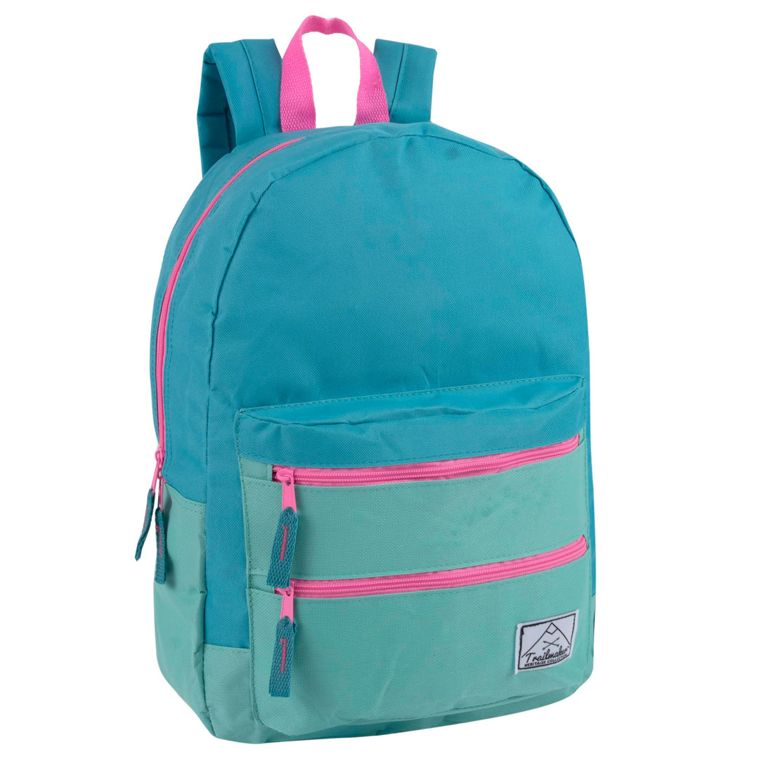 Trail maker Multi-Color Back Pack with Adjustable Padded Shoulder (Green)