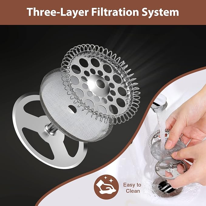 Small French Press 350ml, Double-Wall Insulated French Press Coffee Press Stainless Steel for travel camping, Single Cup Pour Over Coffee Maker (1 cup, 12 OZ)