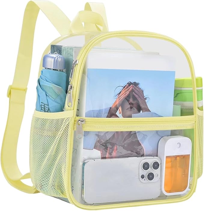 USPECLARE Clear Backpack Stadium Approved 12X11x6, Waterproof Clear Bag Stadium Backpack for Concert Work Sport Event