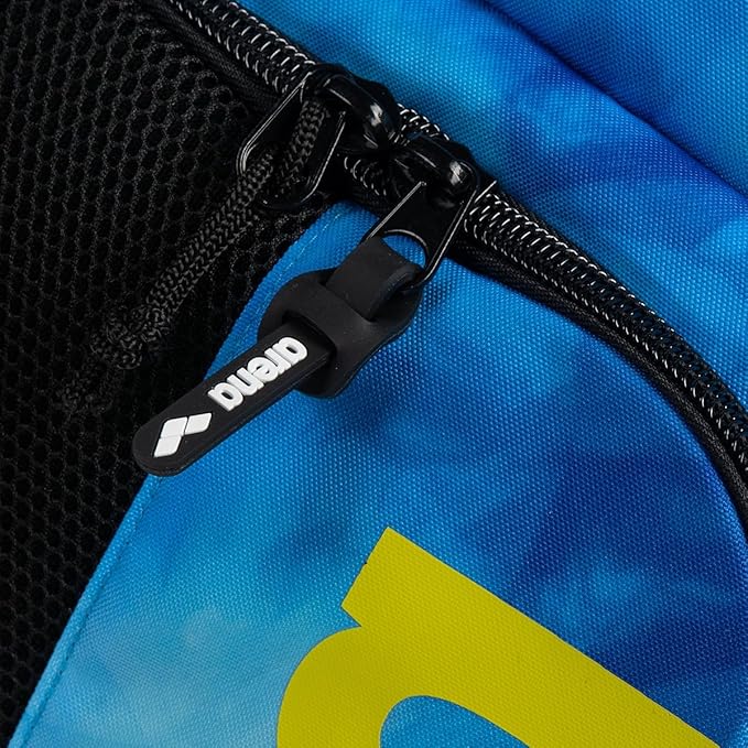 ARENA Spiky III Backpack 45 Swimming Athlete Sports Gym Rucksack Large Training Gear Equipment Swim Bag for Men and Women, 45 Liters, Blue/Multi