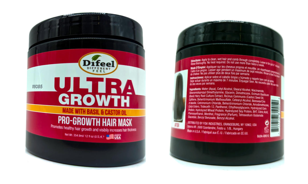 Difeel Ultra Growth Basil & Castor Hair Mask 12 oz.