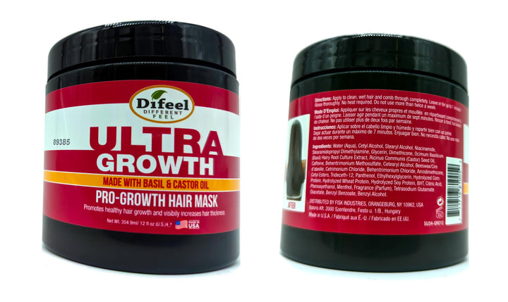 Difeel Ultra Growth Basil & Castor Hair Mask 12 oz.