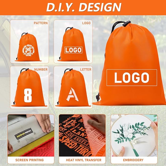 iMucci Upgrade Waterproof Drawstring Bag Sack Nylon Bag Ditty Bag for Gym Traveling, Hiking, Yoga, Shopping