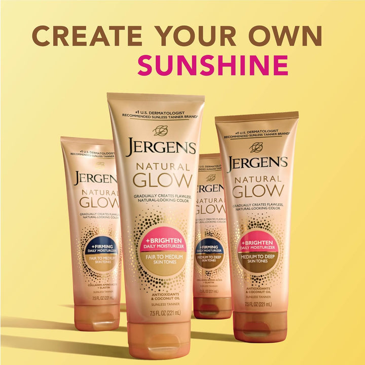 Jergens Natural Glow Firming Self Tanner Lotion | Fair to Medium Skin | 7.5 Fl Oz