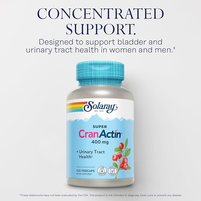 SOLARAY Super CranActin Cranberry Extract 400mg Healthy Urinary Tract Support with Added Vitamins