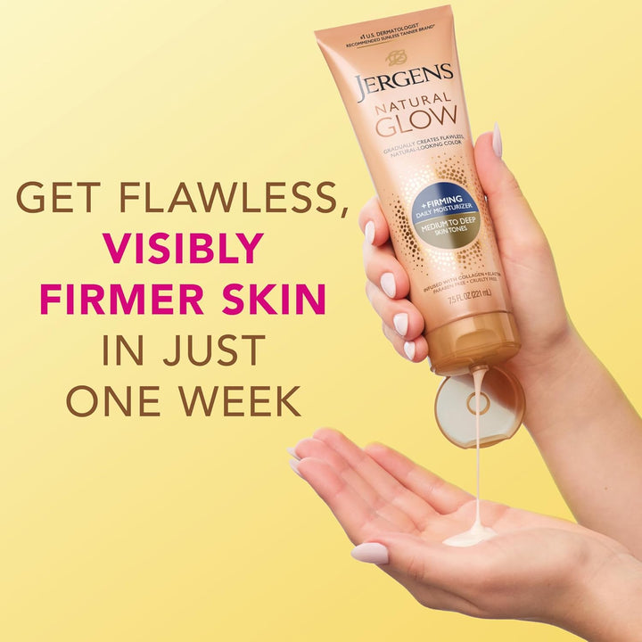 Jergens Natural Glow Firming Self Tanner Lotion | Fair to Medium Skin | 7.5 Fl Oz