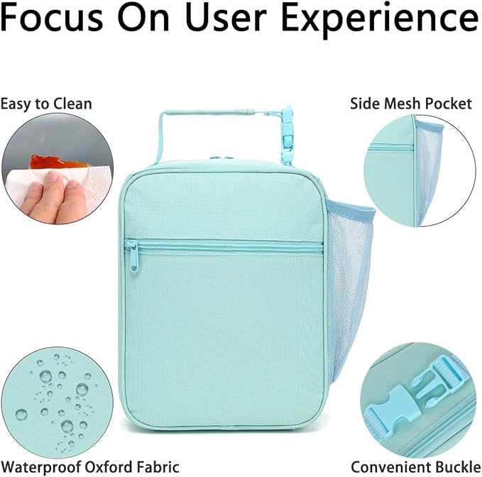 Insulated Lunch Bag for Women Girl Teen large Insulated Kid Lunch Bag,Large Reusable Cute Cooler Bag for School Work Picnic,Baby Green