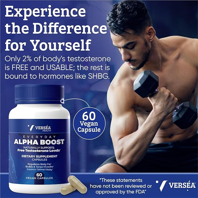Alpha Boost – Natural Free Testosterone Support, Energy, Stamina, Endurance & Vitality for Men & Women, Multivitamin for Healthy Aging & Performance