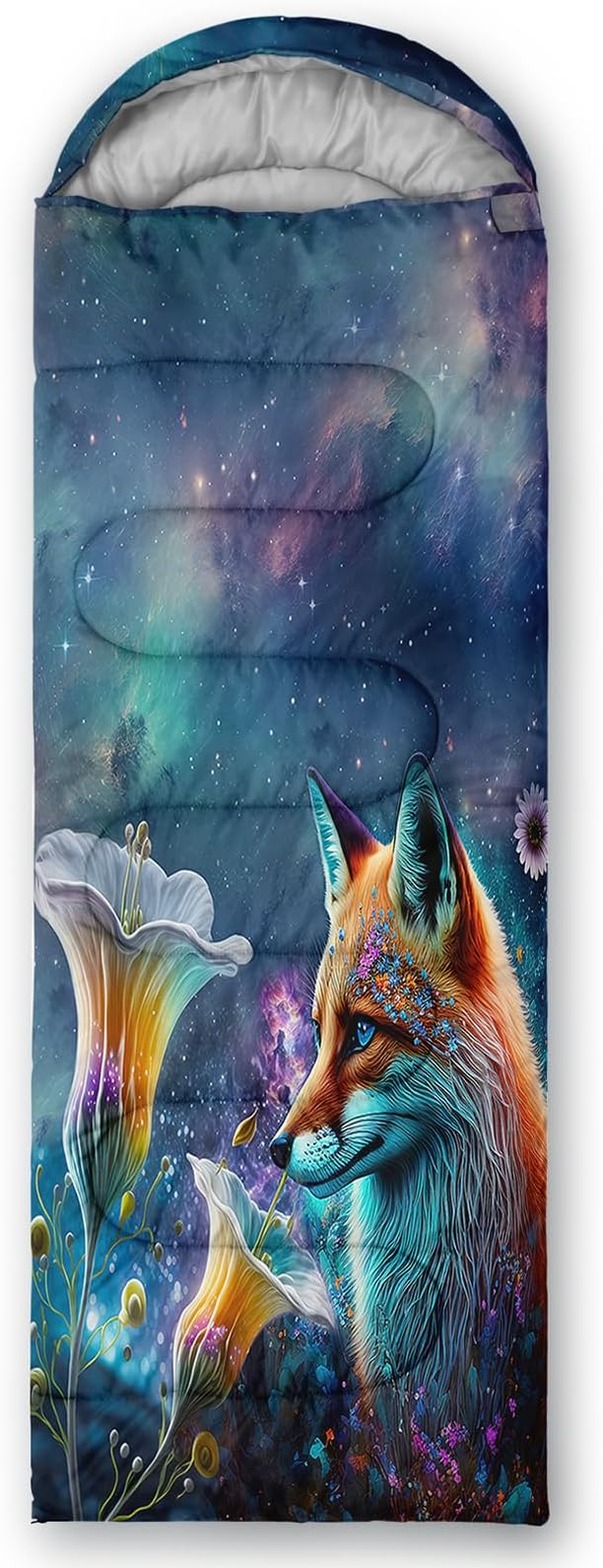 AILONEN Kids Floral Cat Camping Sleeping Bags,Lightweight & Waterproof,3 Season Warm & Cool Weather,Kawaii Kitten Sleeping Bags for Girls Adults,Travelling,Outdoors