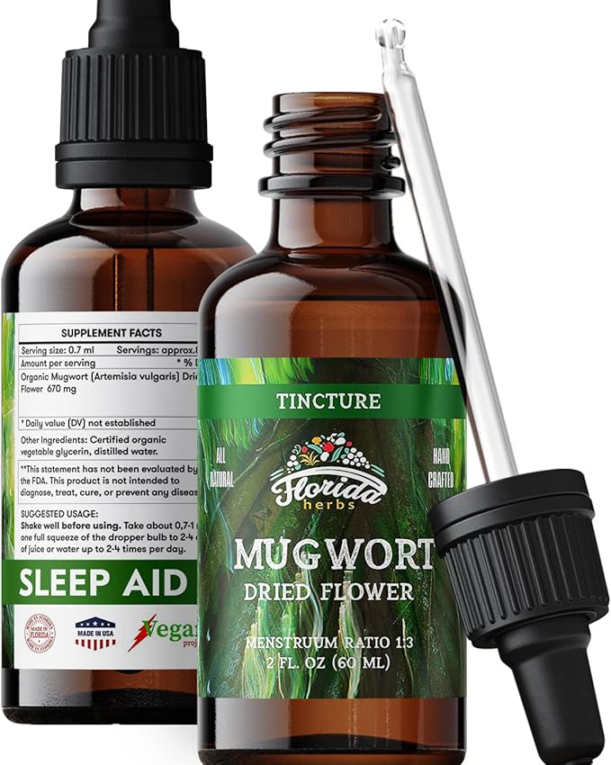 Mugwort Extract Liquid Drops – Organic Relaxation, Sleep Support Drops – Natural Mugwort Tincture - Made in USA - 2 Fl Oz
