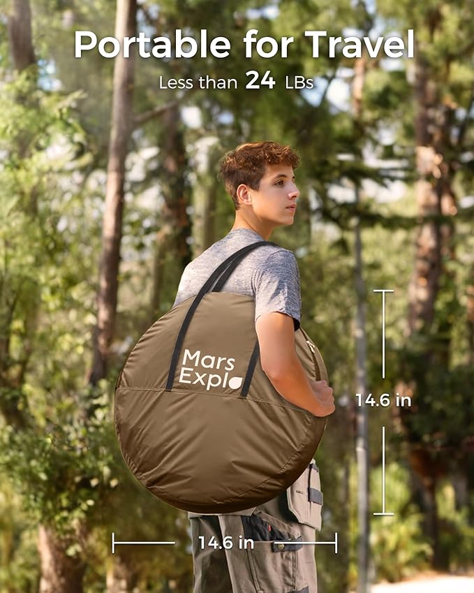 Screen Pop Up House Room Tent, Canopy Sun Shade Shelter for Camping, Patio, Backyard, Deck & Outdoor Activities, Portable Gazebo, Not Waterproof, 10'x10',Beige