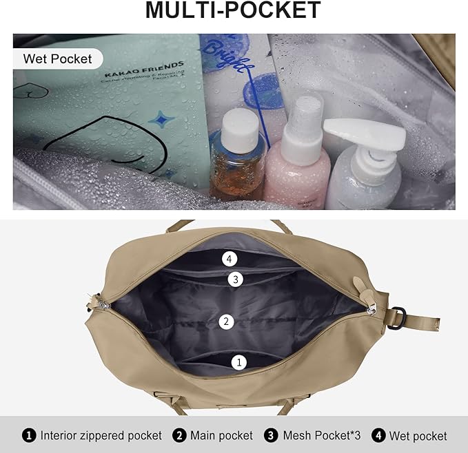 Travel Duffel Bag,Sports Tote Gym Bag,Shoulder Weekender Overnight Bag for Women