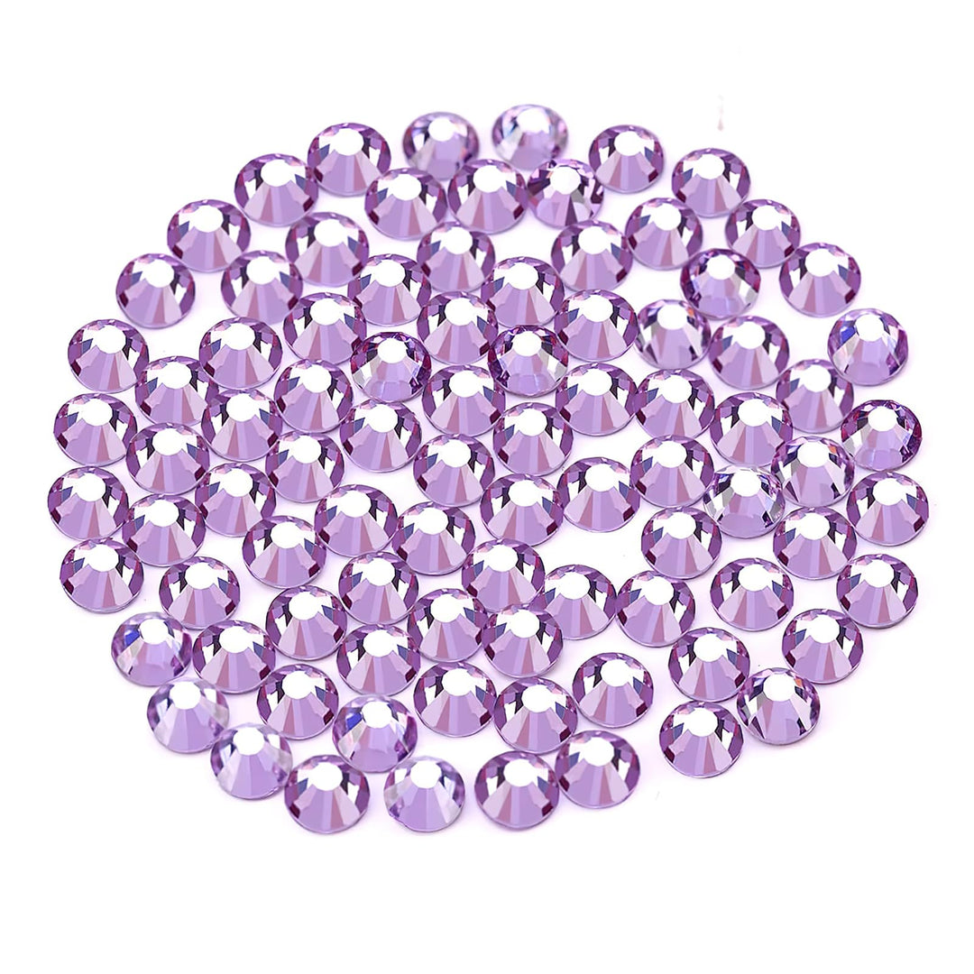 Novani Crystal Rhinestones, Flatback Loose Gemstones 1440pcs Glass Rhinestones for Clothes Shoes Crafts Makeup Nail Art and DIY Decorations(SS20, Lavender)
