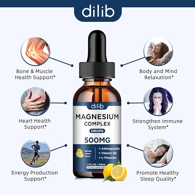 Magnesium Glycinate Liquid Drops with Citrate, Malate Liquid Berberine Supplement