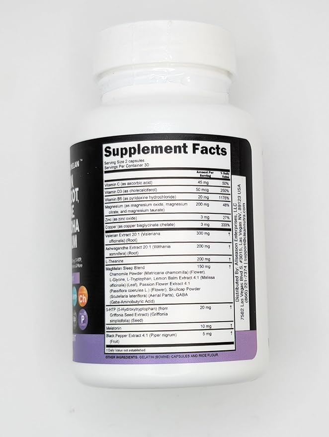 Clean Nutraceuticals Melatonin 10mg Valerian Root L Theanine 200mg Ashwagandha - Sleep Support for Women & Men with Magnesium Complex, Lemon Balm, Chamomile, & Passion Flower - 60 Caps