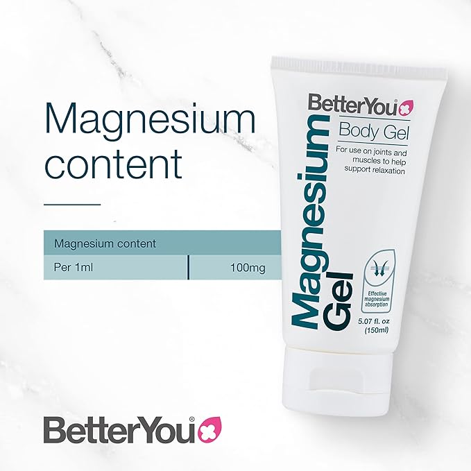 BetterYou Magnesium Gel - Relaxing Muscle Rub - Topical Magnesium for Effective Absorption - Tense Joint Support and Sore Muscle Relief - 5.07 oz (Pack of 3)