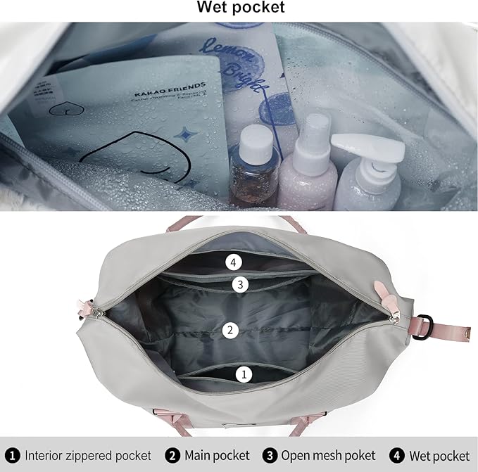 Travel Duffel Bag,Sports Tote Gym Bag,Shoulder Weekender Overnight Bag for Women