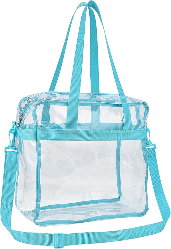 USPECLARE Clear Tote Stadium Approved, Security Travel & Gym Clear Bag for Work Sports Games Concerts