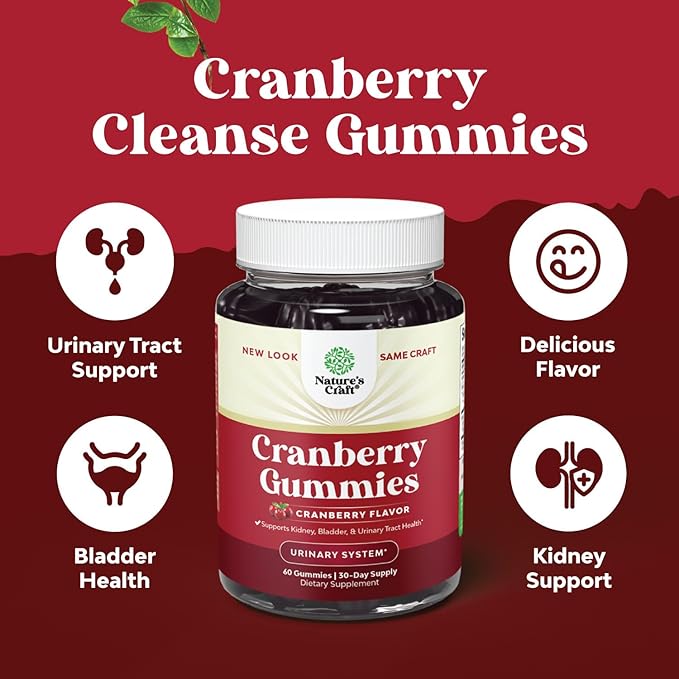 Bundle of Potent Daily Multivitamin Gummies for Adults and Natural Cranberry Gummies for Women and Men - Wellness Blend of Vitamin D A C E B12 Zinc and Biotin - Extra Strength Delicious Antioxidant