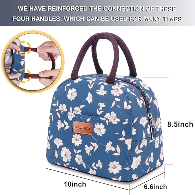 BALORAY Lunch Bag for Women Men Insulated Lunch Box for Adult Reusable Lunch Tote Bag for Work, Picnic or Travel (Morning Glory)