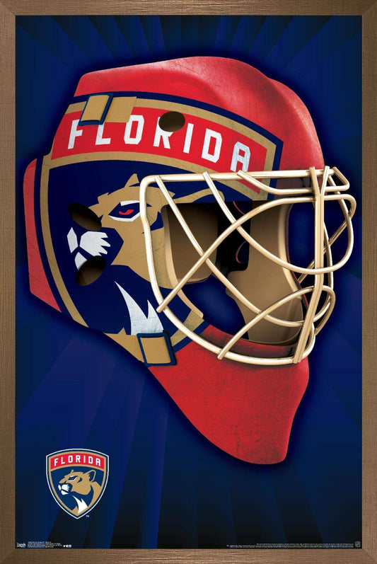 Trends International NHL Florida Panthers Mask 16 Wall Poster, 14.725" x 22.375", Bronze Framed Version