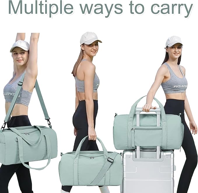 BLUBOON Duffle Bag Girls Kids Cute Gym Bag with Shoes Compartment & Wet Separation Waterproof Sports Overnight Travel Bag