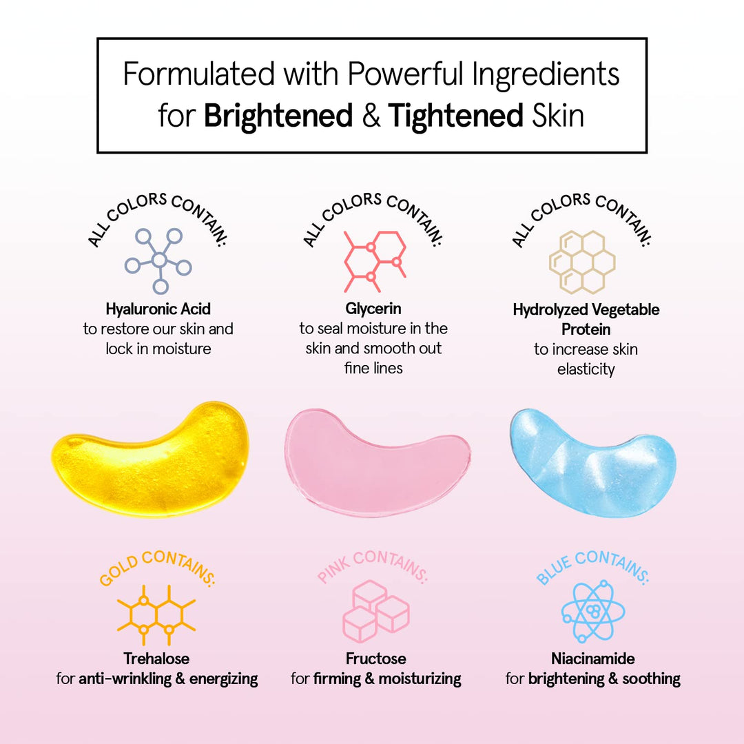 Under Eye Mask Patches | Reduce Dark Circles & Puffiness | Vegan Gel (72 Pairs)
