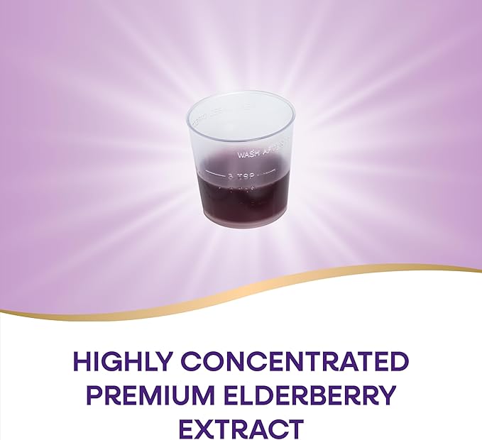 Nature's Way Sambucus Immune Syrup, Elderberry Extract, Vitamin C, Zinc, Echinacea, Propolis, Daily Immune Support*, Antioxidant Support*, Gluten free, Vegetarian, 8 Fl Oz
