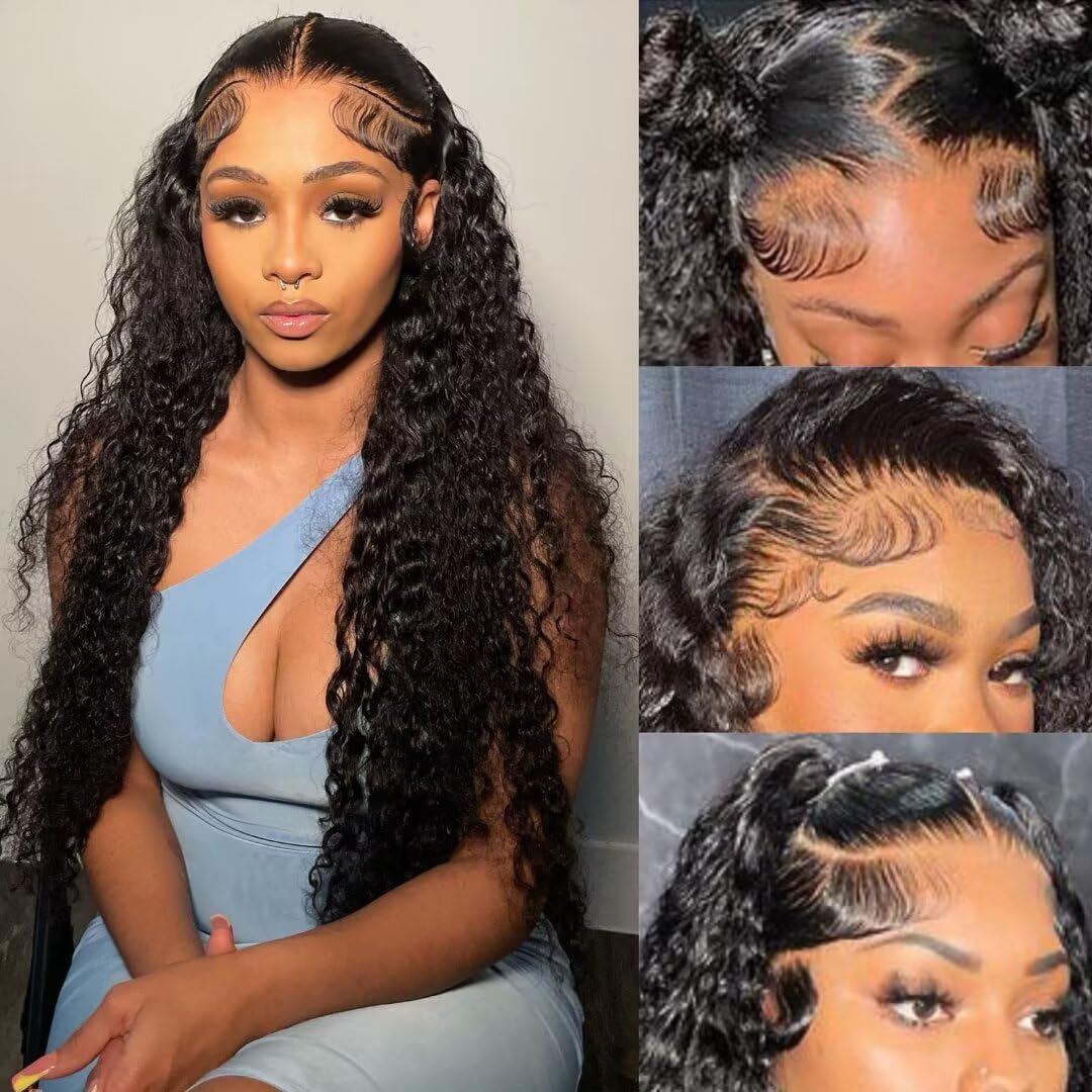 Juvid 13X6 Curly Lace Front Wigs Human Hair 13X6 Jerry Curly Hd Lace Frontal Wig For Women 180 Density Pre Plucked Kinky Curly W