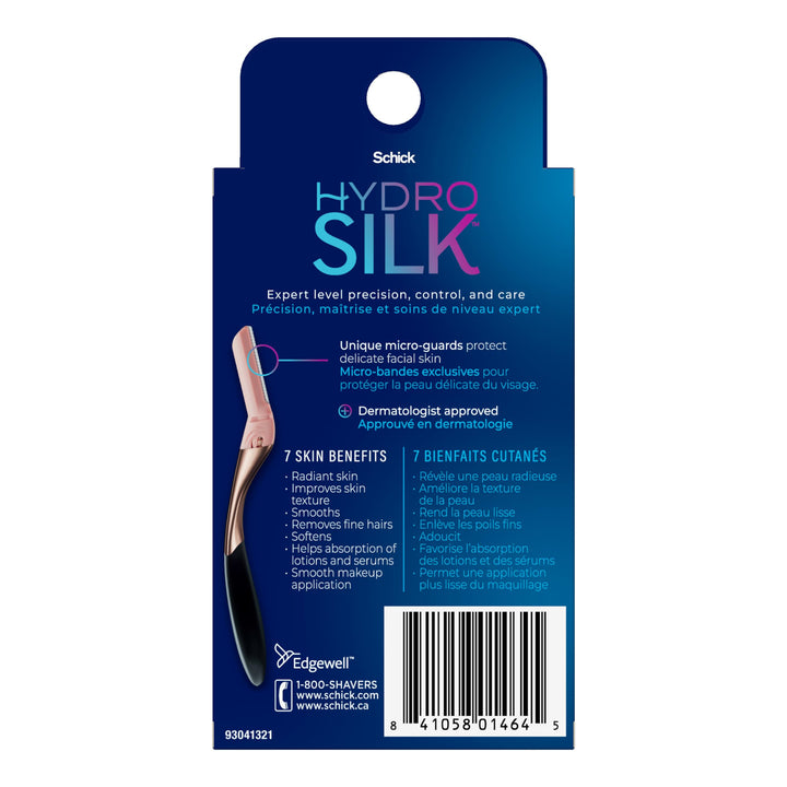 Schick Hydro Silk Dermaplaning Wand Refill Blades, 3ct Dermaplane Microblades for Face