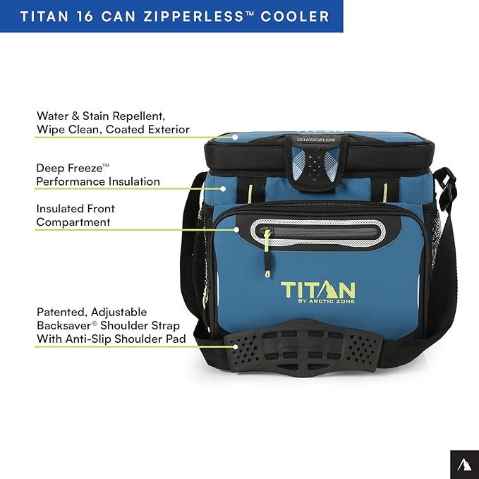 Arctic Zone Titan Deep Freeze Cooler - Zipperless Hardbody Cooler - Small & Large Capacity- Beach & Camping Cooler - Deep Freeze Insulation, HardBody Liner, and SmartShelf