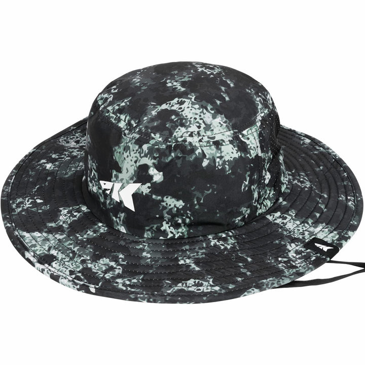 KastKing Fishing Hiking Hat for Men, Sun Protection, Pattern Beach Boonie Hat, Adjustable, Breathable Bucket Golf Hats for Women, Boulder Camo Obsidian Black