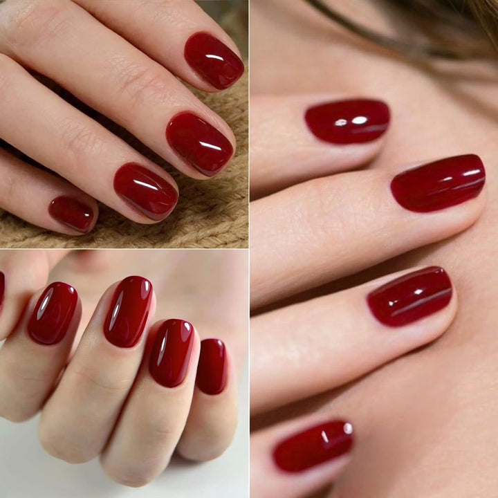 AILLSA Red Gel Nail Polish Dark Cherry Burgundy Gel Polish Winter Blood Color Gel Polish Garnet Carmine Opaque Nails Soak Off U V Gel Polish Manicure Salon at Home Christmas Gifts 0.51 Fl Oz/GF03